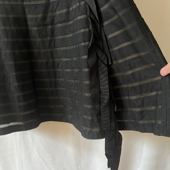 PER SE SKIRT NWT 14 PER CHARM LINE SILK SIDE ZIP RIBBON DETAIL ELEGANT STRIPES - Picture 5 of 11